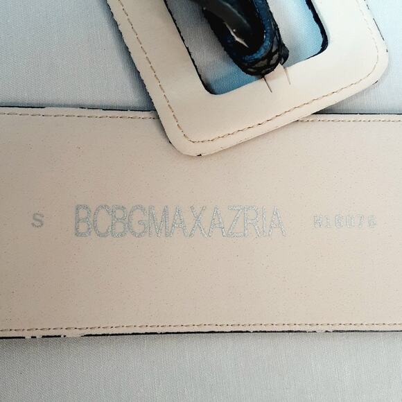 BCBGMaxazria Vintage Wide Black Snake Embossed Faux Leather Belt Size Small main image 10